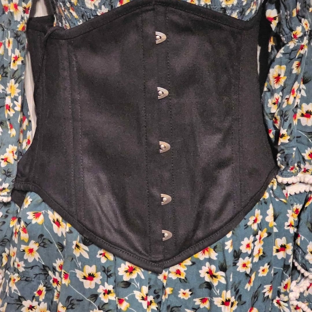 Black Corset with Floral Dress